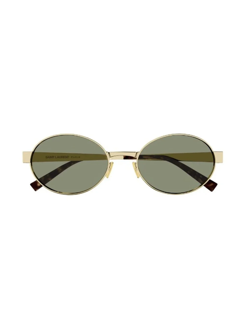 New Saint Laurent Women's Sunglasses Gold Square Green Lens Metal Frame SL 692